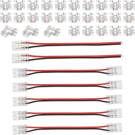 25Pcs Connecteur LED COB 2 Broches 8mm, Montage sans Soudure (1/5)