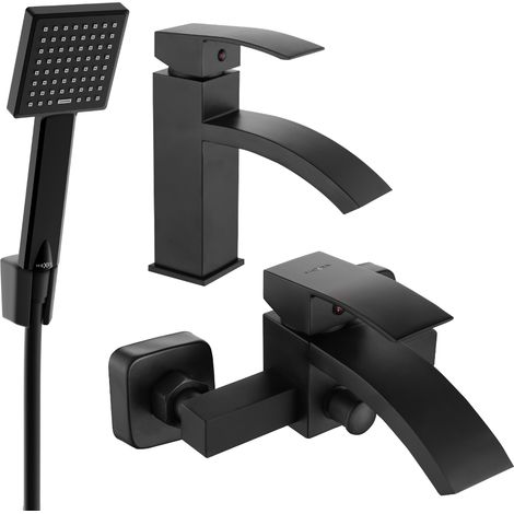 Mexen Libra R45 ensemble de baignoire, noir - 745103R45-70 (1/4)