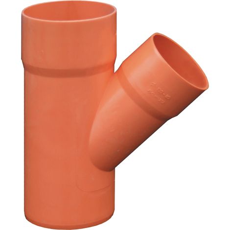 DERIVAZIONE PVC RIDOTTA 45°   DM 100-50 MF UNI 302 ARANCIO