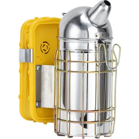 Spitz zulaufender Bienenstock-Räucherofen mit Hitzeschutzplatte, Edelstahl-Bienenräucherofen für Bienenhäuser (1/5)