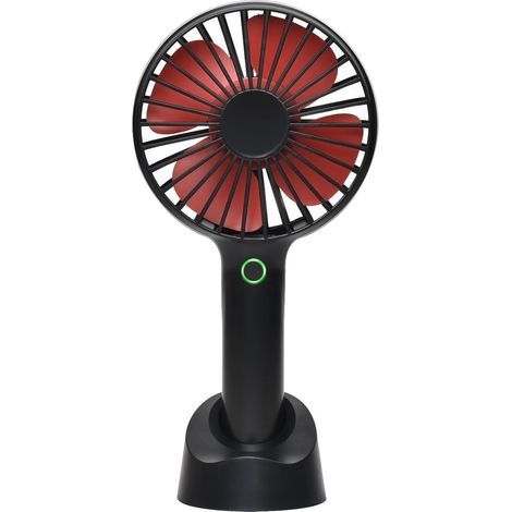 Kleiner tragbarer USB-Ventilator, kleiner wiederaufladbarer tragbarer Sommerventilator (schwarz) (1/5)