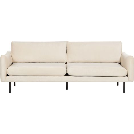 Sofa 3-Sitzer VINTERBRO Samtstoff Hellbeige