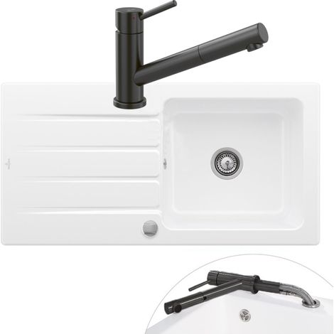 VILLEROY ET BOCH Architectura 60 fregadero autodrenante + grifo de cocina Como Shower Window Antracita (1/4)