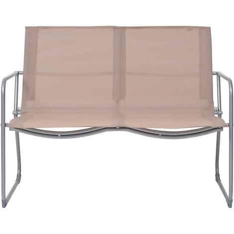 Salon de jardin 4 pcs Contemporain, Ensemble repas de jardin, Tissu et acier Taupe OIB4648E (1/5)