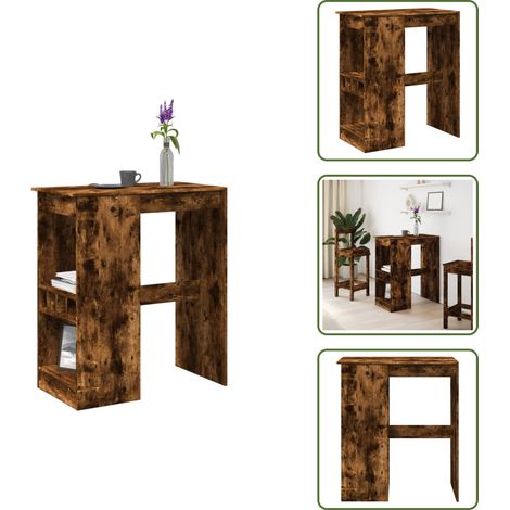 vidaXL Bartisch mit Regal Räuchereiche 90x47,5x103,5 cm Holzwerkstoff (1/5)
