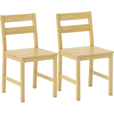 Ensemble de 2 chaises de salle à manger en bambou naturel, assise à lattes, dossier incurvé, sans accoudoirs. (1/5)