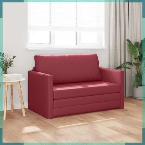 4106711 Canapé-Lit 110cm Bordeaux Simili cuir (1/5)