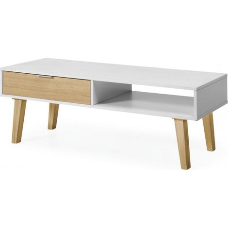TOPKIT |Table basse avec 1 tiroir 2273 | Table basse | Table d'appoint de salon | chêne blanc (1/5)