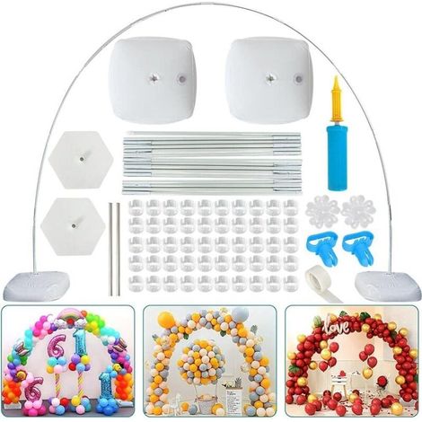 Balloon bow support kit, water bag, hexagonal base, 15-section steel pipe, fiber rod, pump, ring, loop, plum blossom, knotter, glue point (1/5)