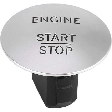 Bouton de démarrage moteur - Keyless Go Start Stop Bouton poussoir moteur Commutateur d'allumage Compatible avec Mercedes 2215450714 Argent (1/4)