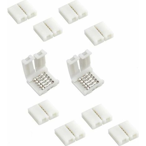 Lot de 10 connecteurs de bande LED RGBW à 5 broches de 10 mm de large pour bande LED sans soudure pour rubans LED SMD 5050 RGBW RGBWW (1/5)