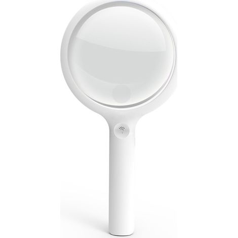 Lntyq Leselupe, Lupe mit Licht für Senioren und Kinder, 3 Beleuchtungsmodi, per USB wiederaufladbare Beleuchtungslupe, elektronische Lupe, beleuchtete Lupe (weiß) (1/5)