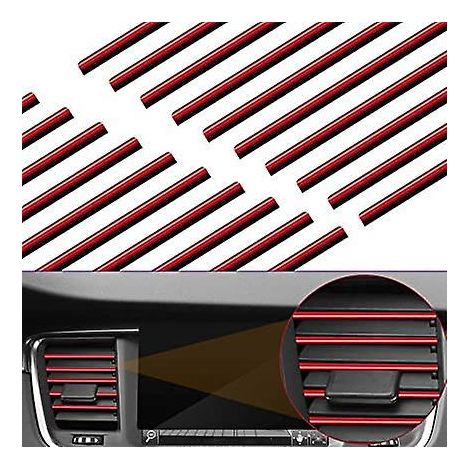 (rouge)20pcs 19,5cm Bande De Grille D'aration De Voiture, Bandes Dcoratives Voiture Accessoire Voiture Interieur Decoration Pour Climatisation De (1/5)