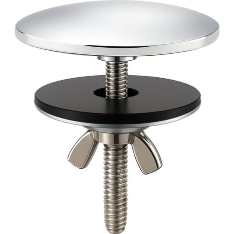 Cache Trou Evier, Laiton Massif Cache Trou Robinet, 50 mm Bouchon Chrome Evier, Stopper for Kitchen and Home Bathroom Cache Trou Lavabo (Chrome Poli) (1/5)