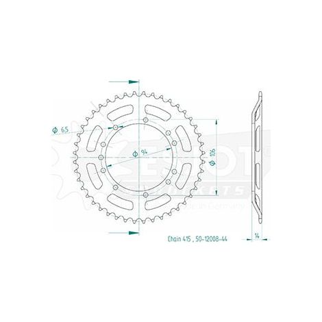 Couronne Acier - 415 - 44 Dents