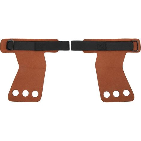 2 Stück Schutzhandschuhe aus Kunstleder für Fitnessstudios, Drei-Finger-Griff für Klimmzüge, Gewichtheben und Training (1/4)