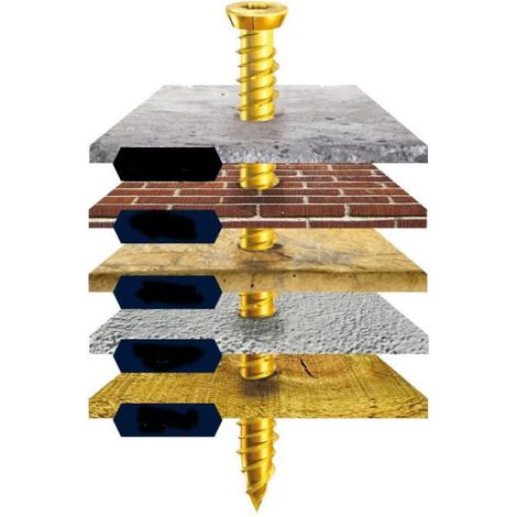 TIMCO Concrete Screws Flat Countersunk Gold - 7.5 x 150
