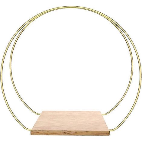Runder floraler Metall-Mittelstück mit Ständer, 30 cm (12 Zoll) großer goldener Blumenring zum Aufhängen einer Kerze. (1/5)