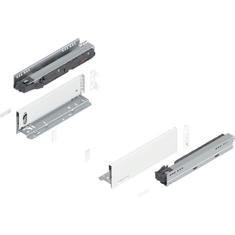 Blum Legrabox pure H M Schubladenschienen Set 1 Paar, 40kg 300mm Tip On Vollauszug, seidenweiß