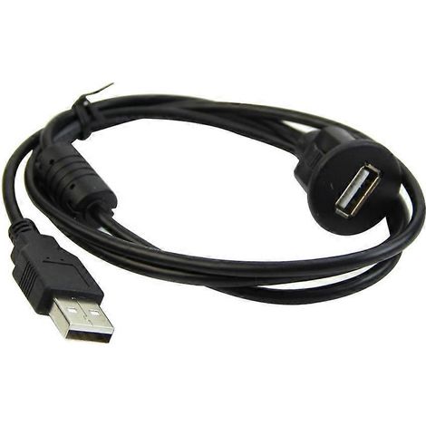 Connecteur USB 2.0 femelle auto, montage sur panneau vers mâle B, câble d'extension imprimante 100 cm. (1/4)