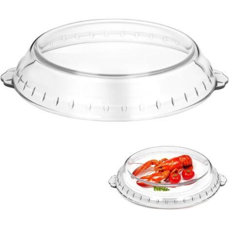 Microwave Lid: 10" Glass Microwave Dish Cover, Transparent Splash Guard with Double Handle for Reheating and Steaming (1/5)