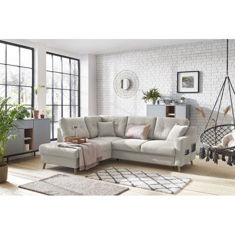 BOBOCHIC XS - Canapé d'angle L convertible SWEDEN Angle gauche Beige (1/5)