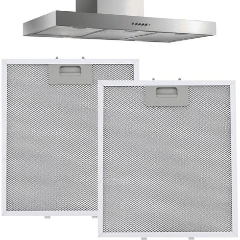 Lot de 2 filtres métalliques pour hotte aspirante - 305 x 267 x 9 mm - En aluminium - Avec tissu filtrant à 5 couches - Pour hotte aspirante de cuisine (1/5)