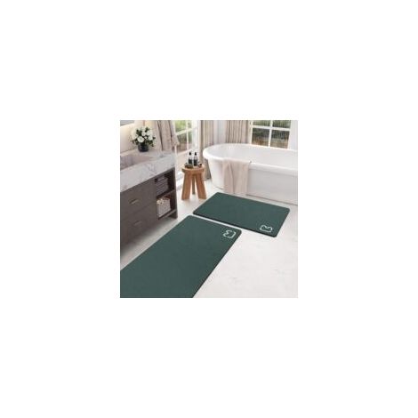2er-Set Badematten – Saugfähige, schnelltrocknende Kieselgur-Badematten, rutschfest, mit Gummirückseite, dünn und für die Verwendung unter Türrahmen geeignet, 40 x 60 cm + 40 x 60 cm – Crezuo