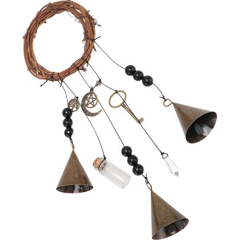 Türhänger mit Hexenwindglocke, Segens-Türdekoration, Hexenwindglocke für Wohnzimmer Typ 1 (Eisen und Rattan) (1/5)