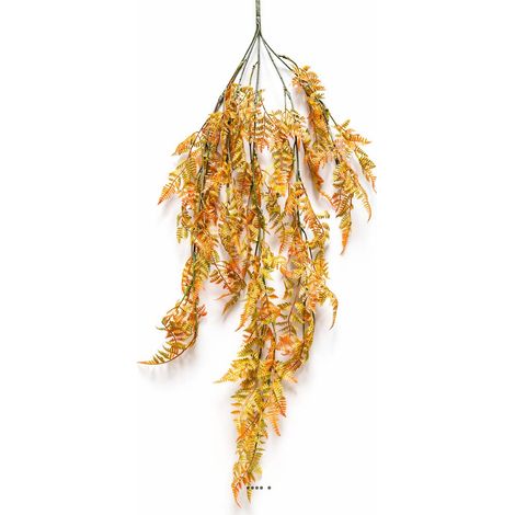 Chute de Fougère de Boston Orange en Plastique artificielle H 90 cm D 20 cm 5 ramures - couleur: Orange (1/3)