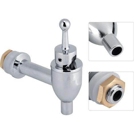 Kupferner Wasserhahn, Ersatzhahn für Wein- und Bierfassgetränkespender, Chrom (1,2 cm) (1/4)