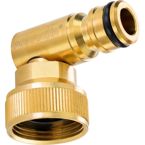 raccord coudé 3/4 pouce orientable (raccord tuyau 90 degrés en laiton avec raccord rapide et raccord robinet 3/4") (1/4)