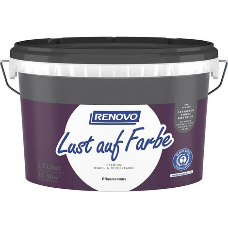 Renovo Wand-und Deckenfarbe Lust auf Farbe matt 2,5 Ltr. Pflaumenmus