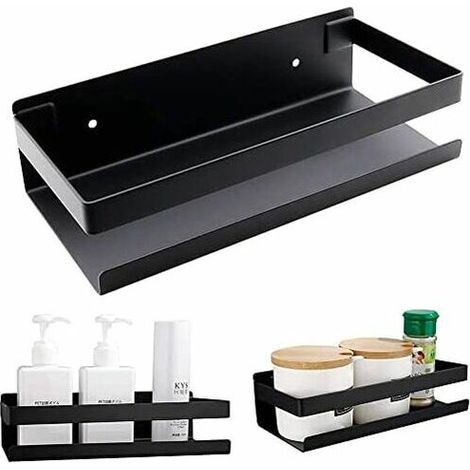 Étagère de douche sans perçage Version améliorée La colle auto-adhésive super forte assure un collage parfait de l'étagère de salle de bain en acier inoxydable