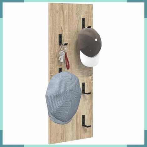 874469 Porte-manteau mural Montage mural Chêne Sonoma 30 x 1,5 x 80 cm (1/5)
