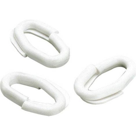 50 x ANELLO GIUNZIONE P/CATENA PLASTICA D 8 BIANCO