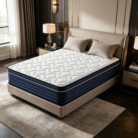 Matelas 90X200 cm, épaisseur 25 cm, favorise un sommeil profond,combinaison de ressorts ensachés indépendants et de mousse à mémoire de forme, hypoallergénique (1/5)