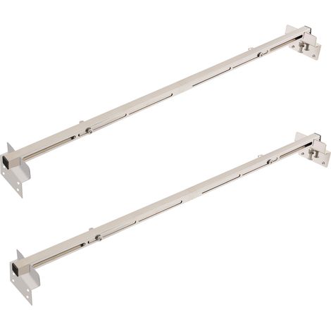 Lot de 2 support d'évier sous-plan – Kit de renfort et réparation pour évier de cuisine – Acier inoxydable – Argent, réglables 91-130 cm (1/5)