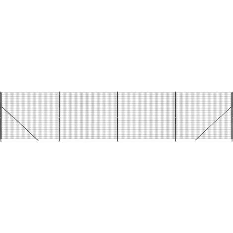 Maison Exclusive - Maschendrahtzaun mit Bodenflansch Anthrazit 1,
