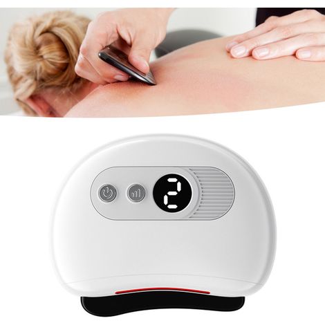 Gua Sha Électrique à 9 Niveaux avec Fonction Chauffante - Dispositif de Soin Visage Rechargeable - Blanc (1/5)