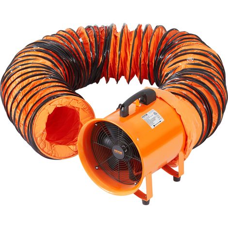 VEVOR Bauventilator 300-W-AC-Motor Baugebläse 2830 U/min Baulüfter Gebläse 1720 CFM (2922 m3/h) Axiallüfter 10 m Schlauch Axialgebläse 79 dB Geräuschpegel Industrielüfter IP44 (1/5)