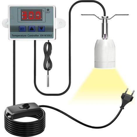 Terrarien-Wärmelampenfassung, Temperaturregelung -50 bis 120 °C, E27-Fassung, 360° verstellbarer Winkel, für Reptilien (1/5)