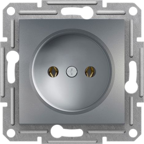 2P+PE-Steckdose ohne Rahmen, Aluminium EPH2800161