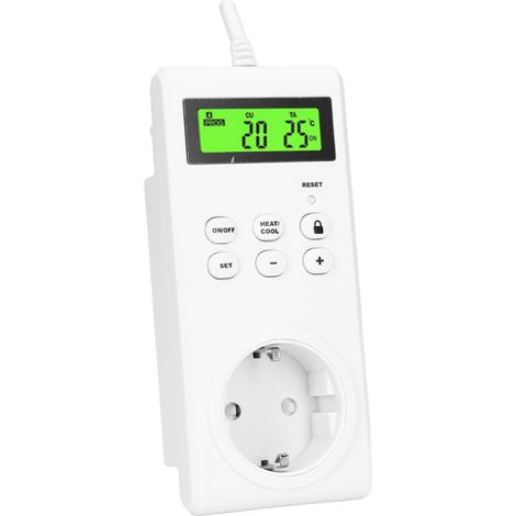Interrupteur Intelligent Thermostat sans Fil avec Minuterie et Affichage LCD pour Maison Connectée 120V EU