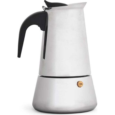 Cafetera Italiana Kinvara S12AA-4T Negro Plateado Acero 4 Tazas (1/4)