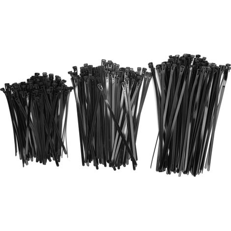 300 Pièces Attaches Câbles Multi-Tailles Longues pour Jardin Bureau Maison Fournitures de Fixation Noires (1/5)