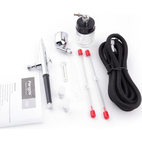 Professionnel Pistolet aerographe kit/Double Action/avec Aiguille de 0,2/0,3/0,5 buse et Tuyau. (1/5)