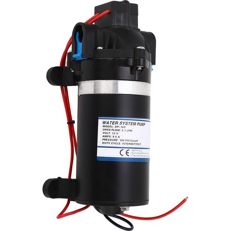 Pompe à diaphragme haute pression 160PSI, surpresseur d'eau 12V DC, débit 5,1L/min, hauteur d'aspiration 3m, moteur 12 volts, pour camping-car, bateau, irrigation. (1/5)