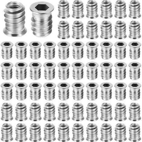 80 stuks M6 zeskantmoeren, M6 draadmoeren, M6 inbusbouten, M6 zeskantbouten, schroefmoeren, M6 15 (1/4)