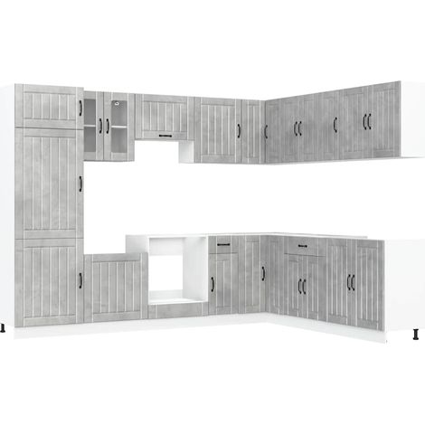 Maison Exclusive - 14dílná sada kuchyňských skříněk "Lucca" betonově šedá kompozit (1/5)